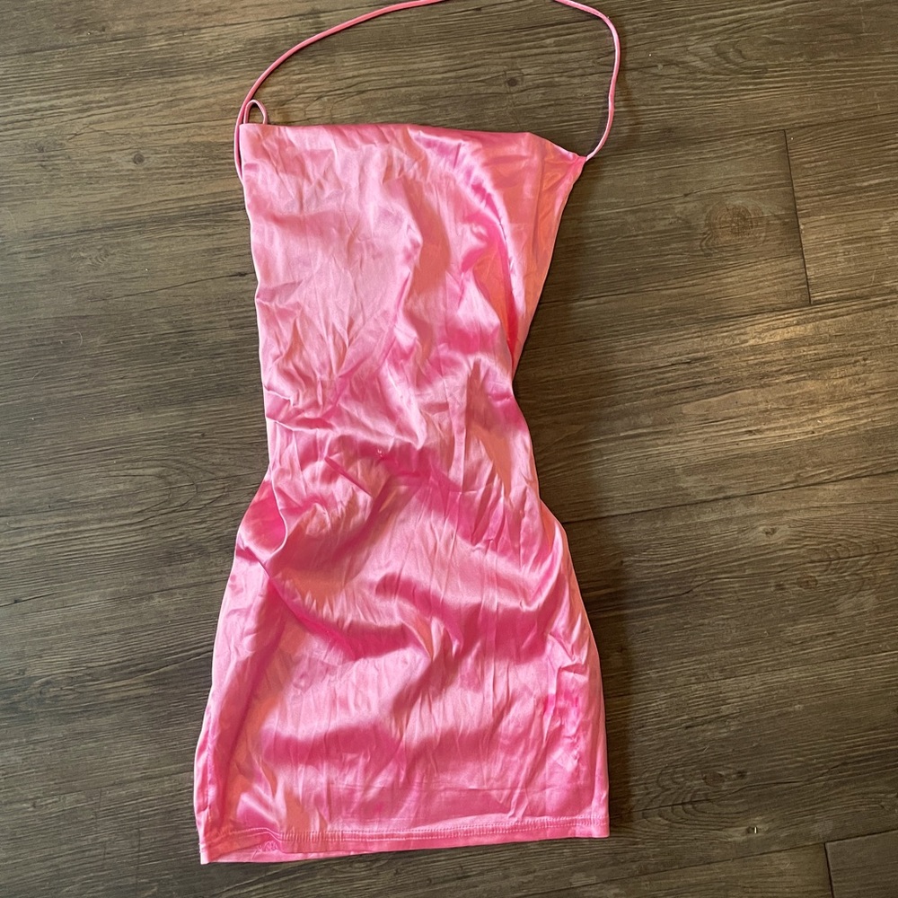 Silky Pink Mini Dress